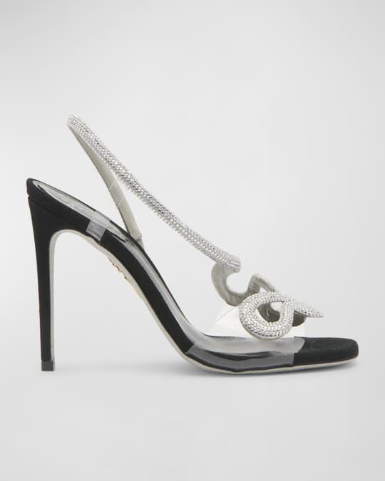 Rene Caovilla Asymm Strass Snake Slingback Sandals Neiman Marcus