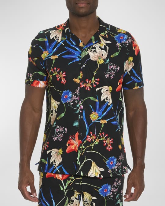 Men's Shirt Short Sleeve Botanical Ink - Peggy and Finn