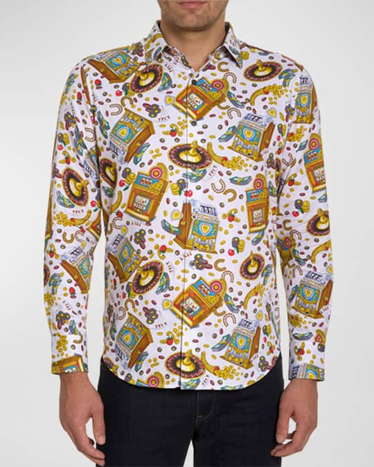 casino dress shirt Robert Graham Men's Casino-Print Sport Shirt