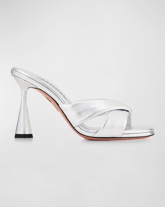 AQUAZZURA ◆ Amore Crisscross Mule Aquazzura Amore Crisscross Leather Mule Sandals | Neiman Marcus