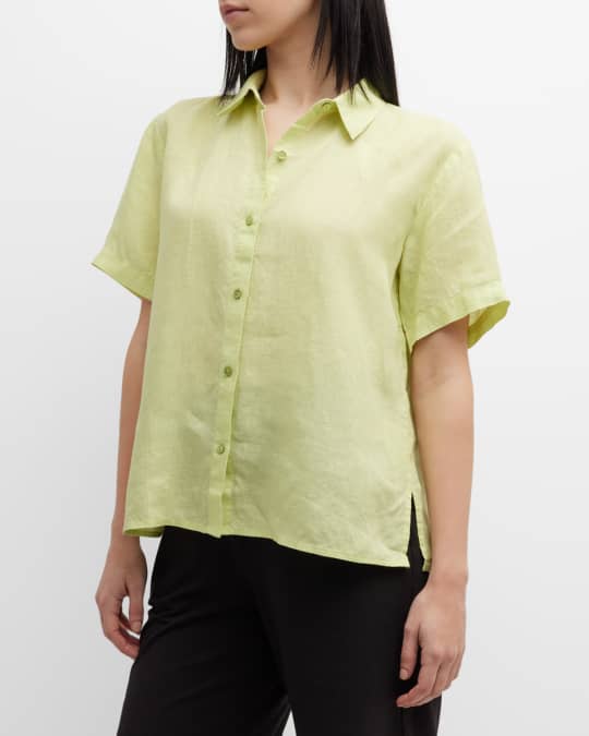 Button Down Organic Linen Shirt