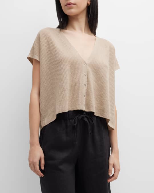 Eileen fisher top short sleeve cardigan