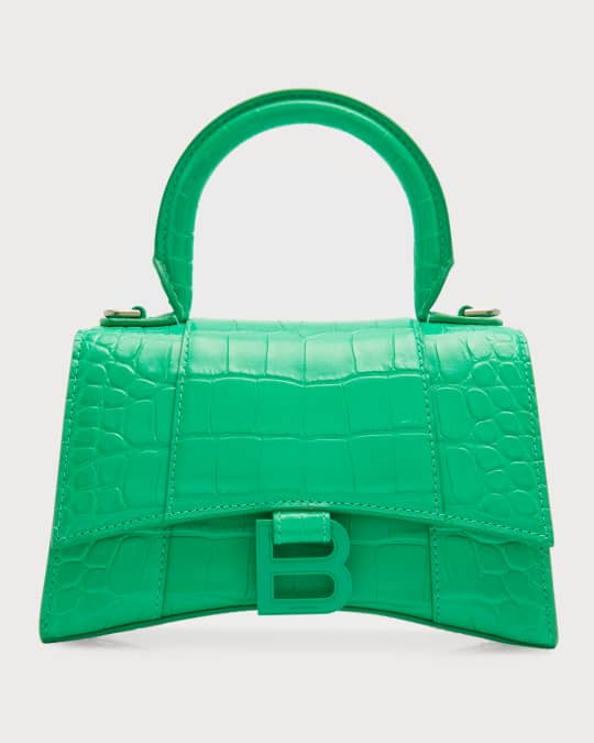 Balenciaga Hourglass Xs Top Handle Bag Green