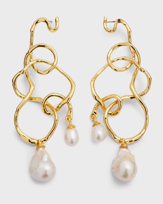 Louis Vuitton Cultured Pearl Hoop Earrings