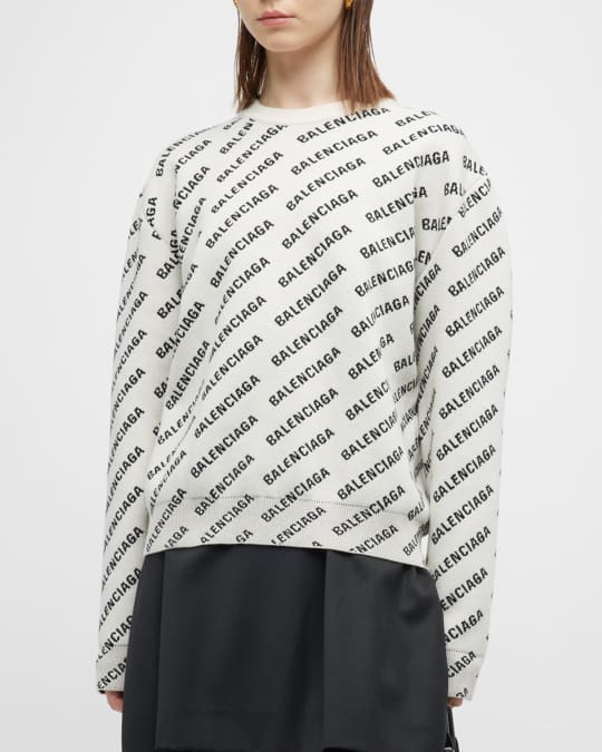 Balenciaga allover logo crewneck shop