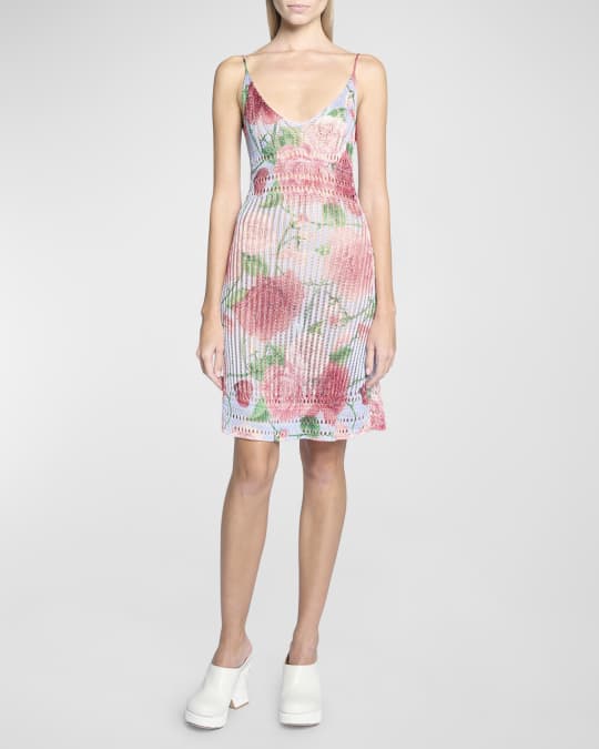 Loewe x Paula's Ibiza Roses Printed Strappy Knit Dress