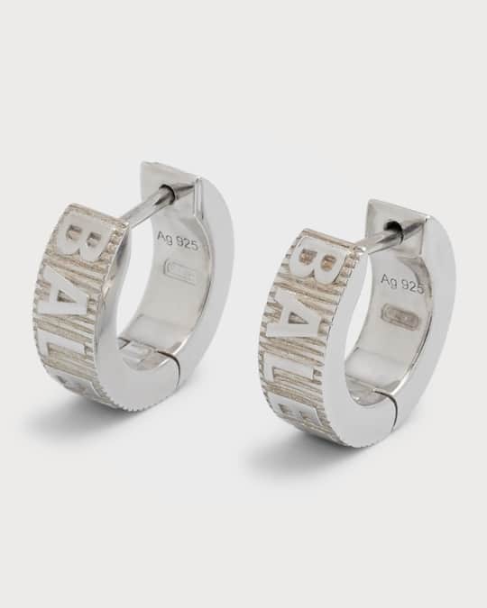 Balenciaga Force Logo Hoop Earrings | Neiman Marcus