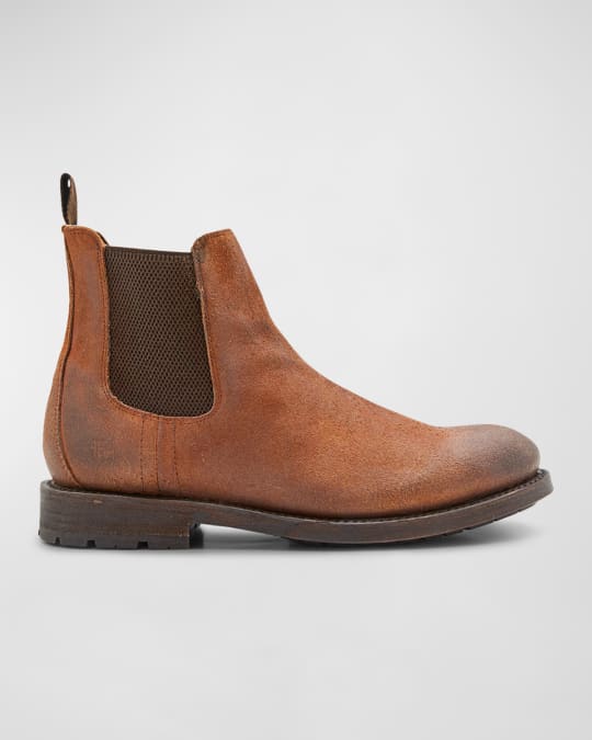 Frye Men s Bowery Stonewashed Leather Chelsea Boots Neiman Marcus
