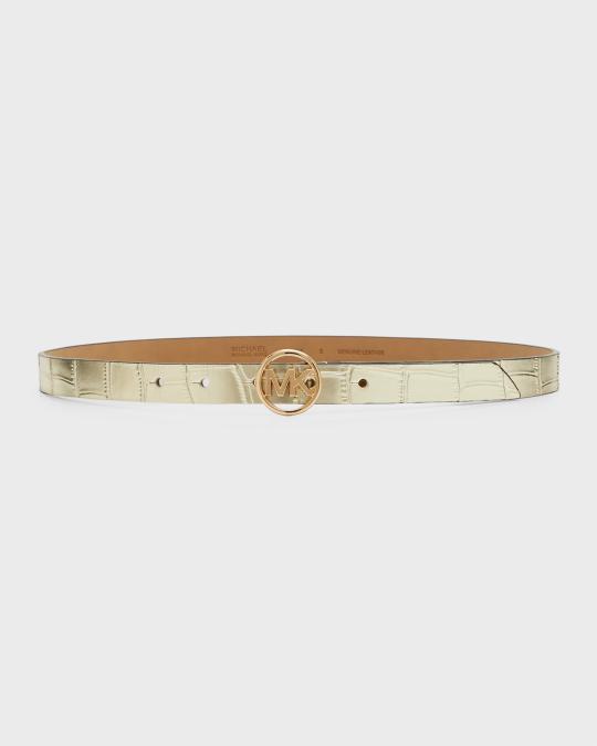Michael Kors MK Monogram & Croc-Embossed 2 For 1 Belts  display picture 3