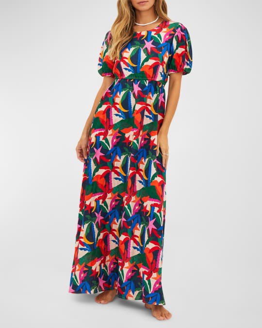 Beach Riot Weston Puff-Sleeve Maxi Dress | Neiman Marcus