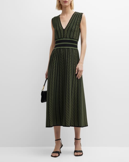 Max Mara Biavo Intarsia Knit Midi Dress Neiman Marcus