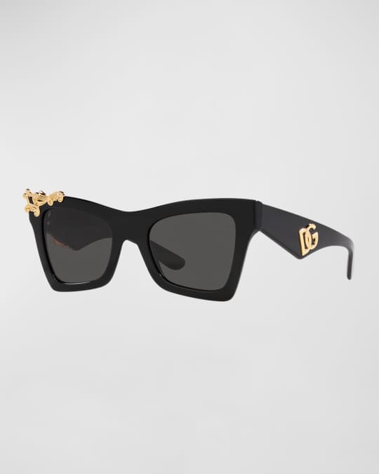 DG Embellished Acetate Cat-Eye Sunglasses 