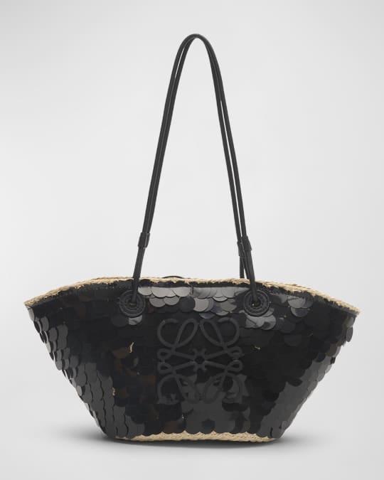 Loewe x Paula's Ibiza Anagram Small Sequin Basket Bag in