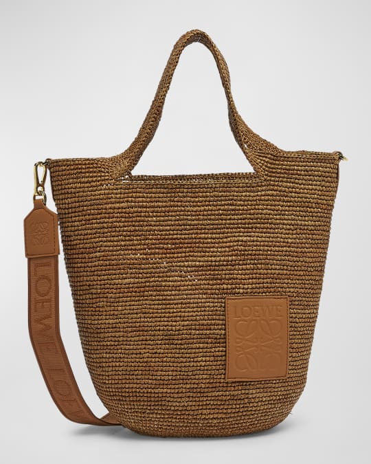 Loewe x Paula's Ibiza Slit Mini Tote Bag in Raffia with
