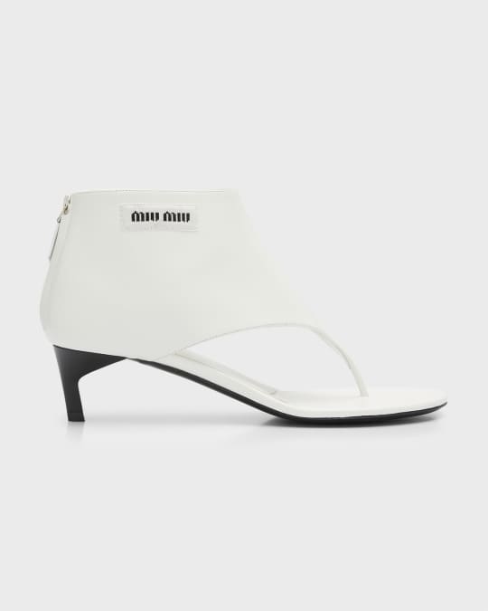Miu Miu Calfskin Thong Sandal Booties | Neiman Marcus