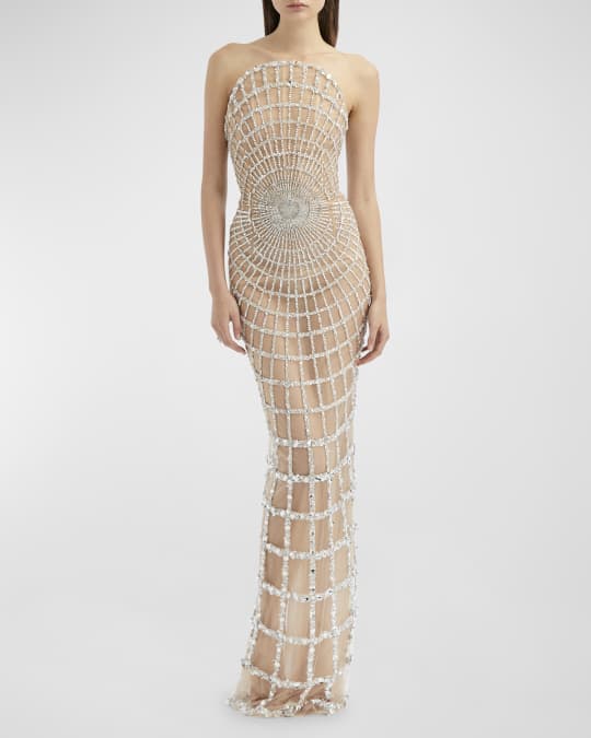 oscar de la renta gold sequin dress Metallic gold gown dress style Oscar De La Renta – McBerry main image 0