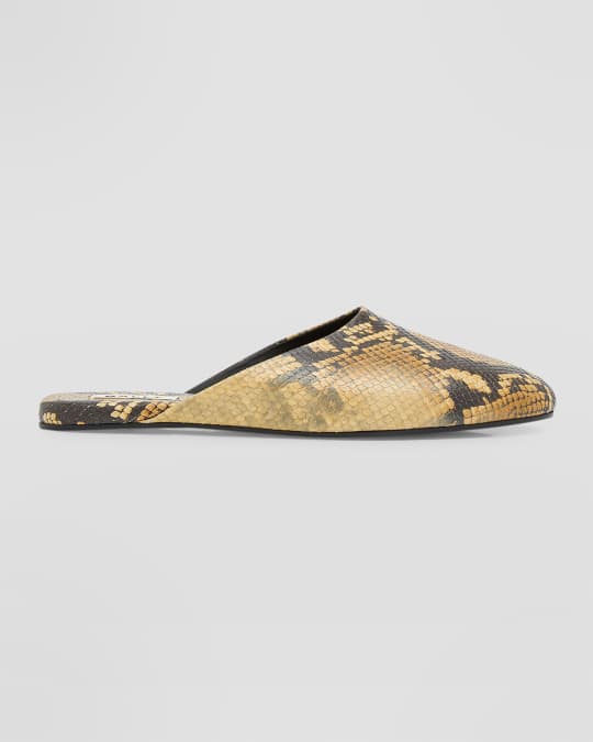 Bally Men s Glebb Snake Print Leather Slippers Neiman Marcus