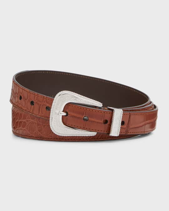 Mens Brunello Cucinelli brown Suede Braided Belt