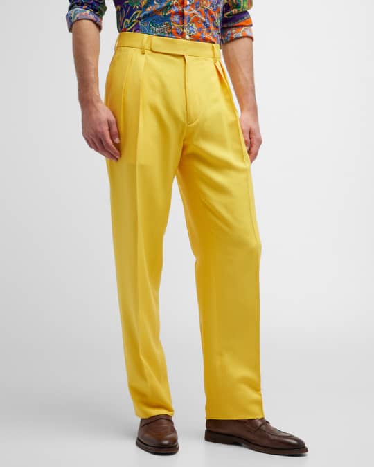 Ralph Lauren Purple Label Men's Glenn 2-Pocket Pleated Silk Pants