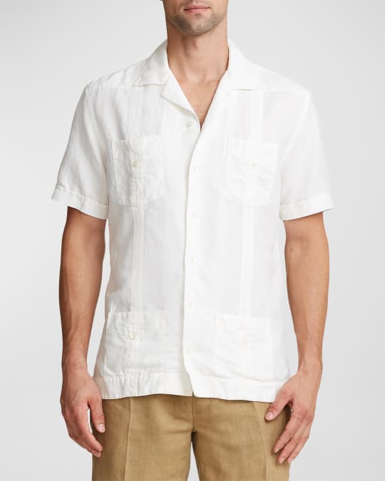 Ralph Lauren Purple Label Men's Alicante 4-Pocket Linen Camp Shirt