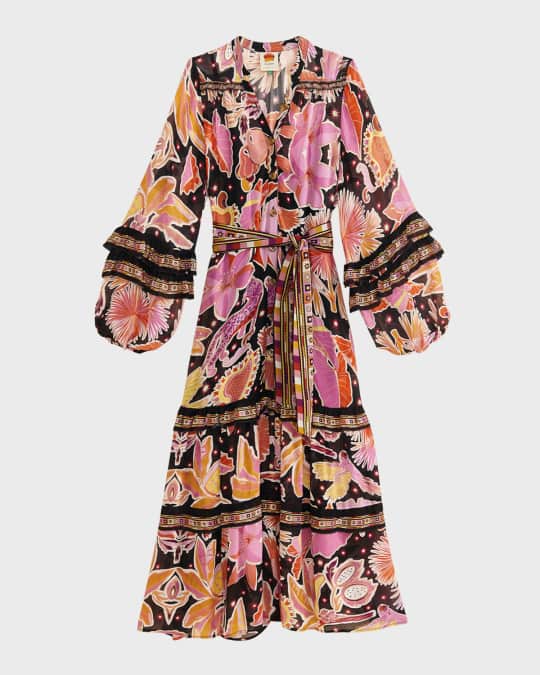 chinese dress ladies Black Latin Roses 3d Flower Layered Maxi Dress