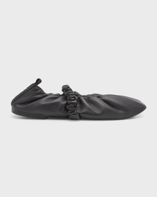 Ganni Soft Leather Mary Jane Ballerina Flats | Neiman Marcus