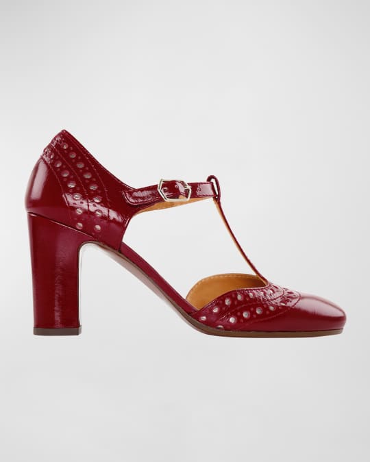 Chie Mihara Wante Patent T-Strap Pumps | Neiman Marcus