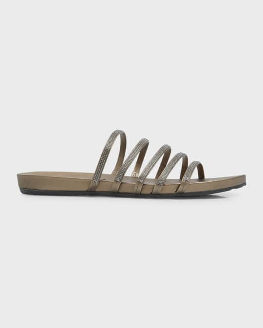 Galla Crystal Five Band Slide Sandals