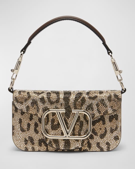 Valentino Garavani Loco Small Sparkling Leopard Rhinestone