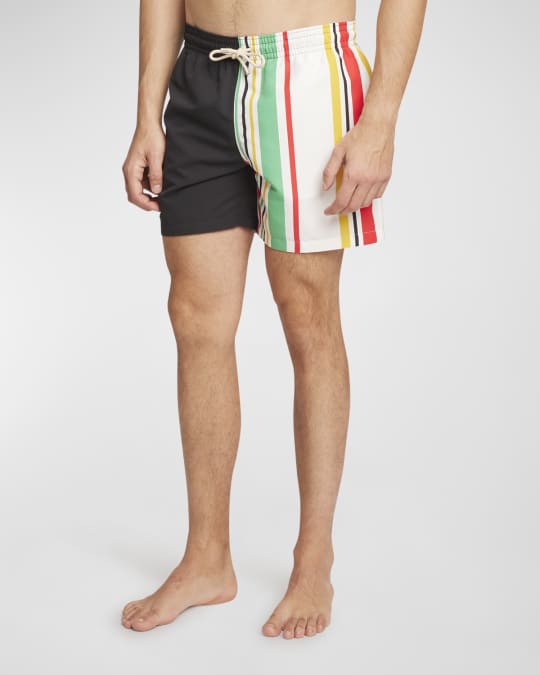 LOEWEロエベ/Paula's Ibiza ショート ストレートスイムショーツ Loewe x Paula's Ibiza Men's Asymmetric Striped Swim Shorts