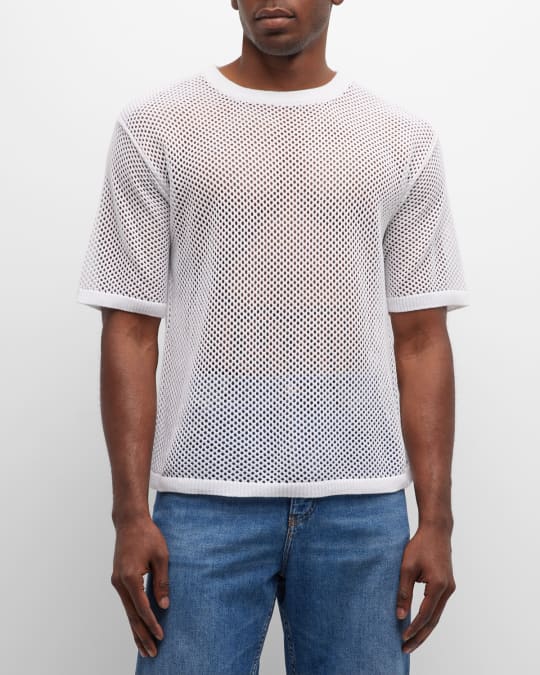 Loewe x Paula's Ibiza Men's Mesh Knit T-Shirt | Neiman Marcus