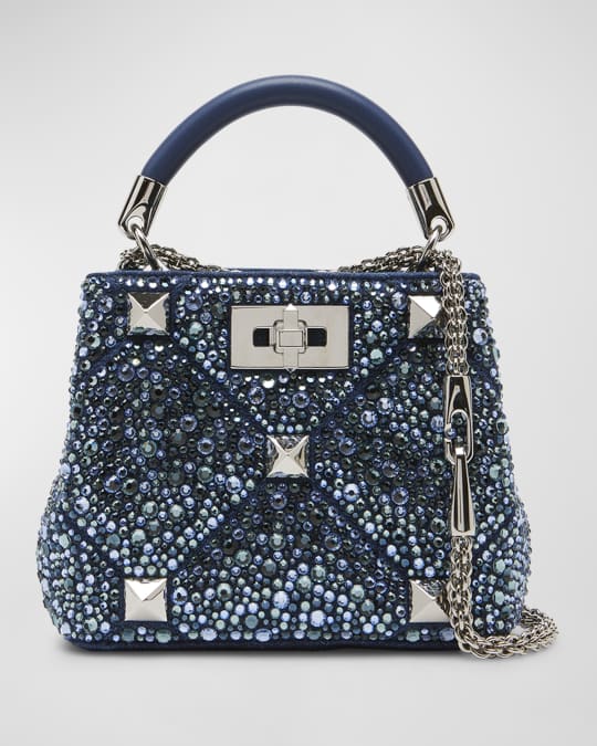 VALENTINO GARAVANI Roman Stud メタリック ショルダーバッグ Valentino Garavani Roman Stud Flap Bag Quilted Leather Large