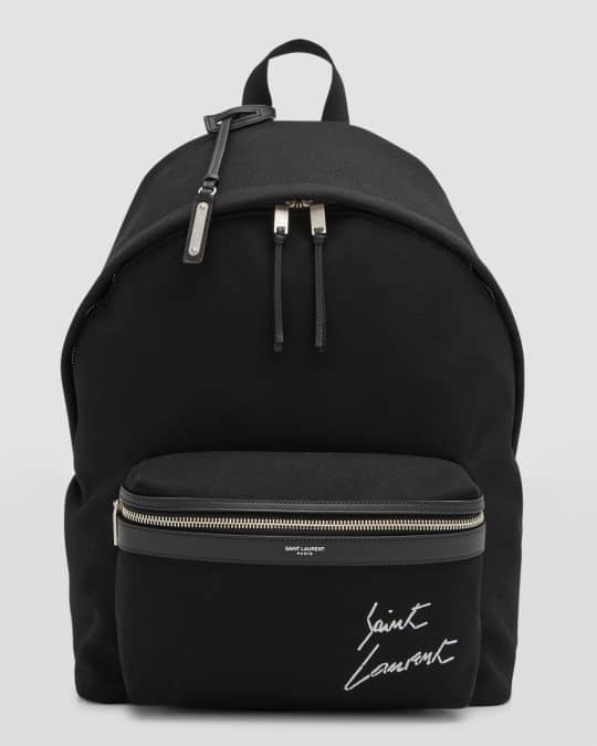 Saint Laurent Men s Logo City Backpack Neiman Marcus