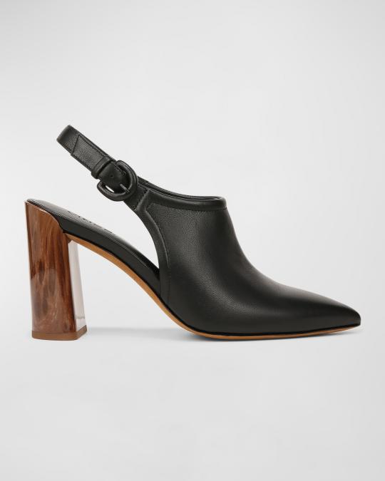 Vince Pyra Leather Slingback Mule Pumps | Neiman Marcus