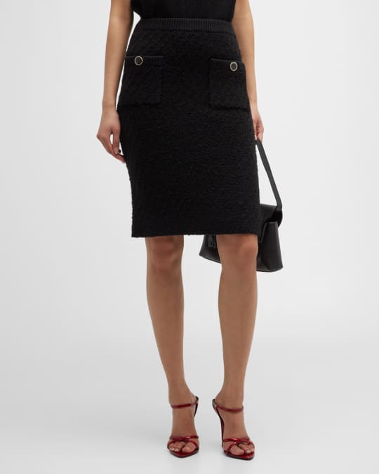 St. john leather sales pencil skirt