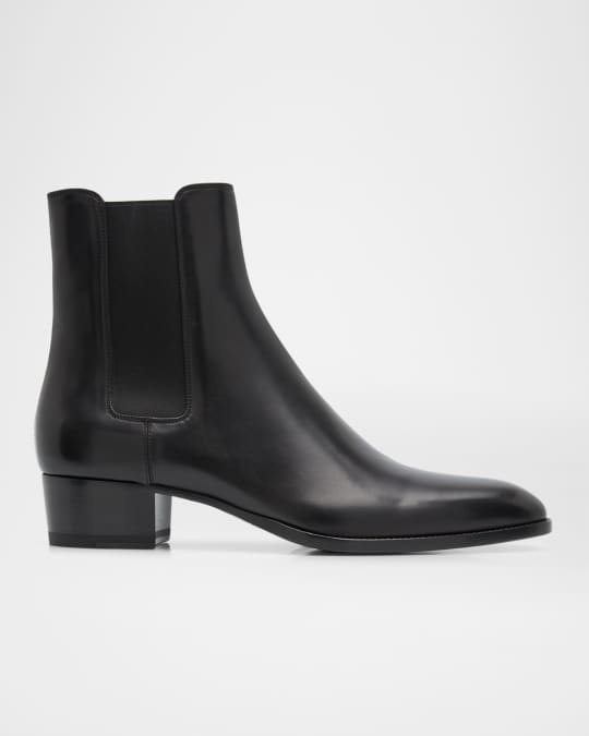 Saint Laurent Men's Wyatt 40 Leather Chelsea Boots | Neiman Marcus