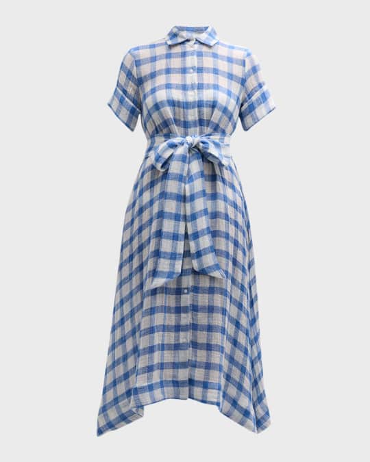 Lisa Marie Fernandez Gingham Linen Shirtdress | Neiman Marcus