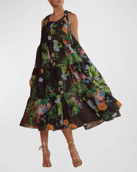 Cynthia rowley tiered floral ruffle dress on sale