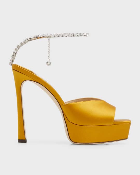 Jimmy Choo Saeda Crystal Ankle-Strap Platform Sandals | Neiman Marcus