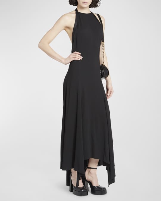Versace x Dua Lipa Safety Pin Silk Georgette Halter Maxi Dress | Neiman  Marcus