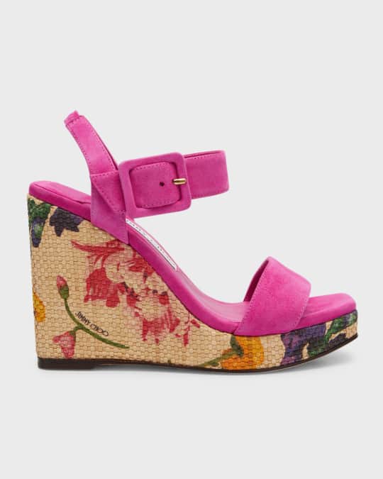 Jimmy Choo サンダル SUEDE W/FLORAL STUDS