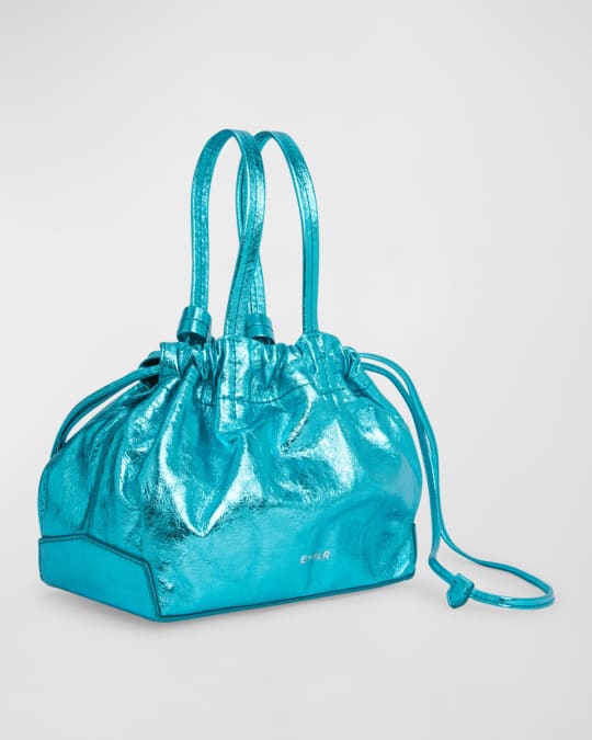 BY FAR Malmo Metallic Leather Bucket Bag Neiman Marcus