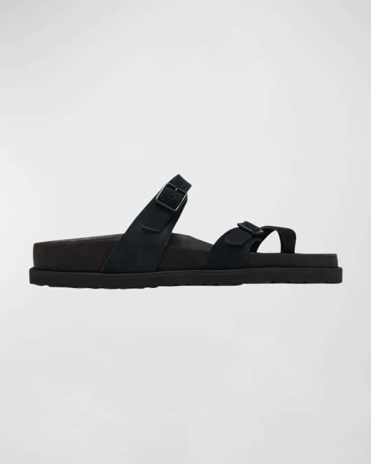 Mayari Suede Dual Buckle Slide Sandals