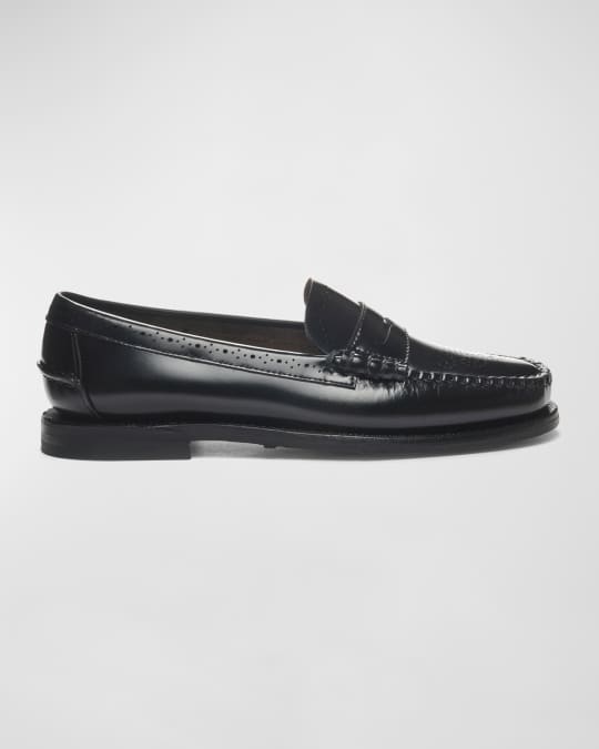 Sebago Dan Perforated Leather Penny Loafers Neiman Marcus