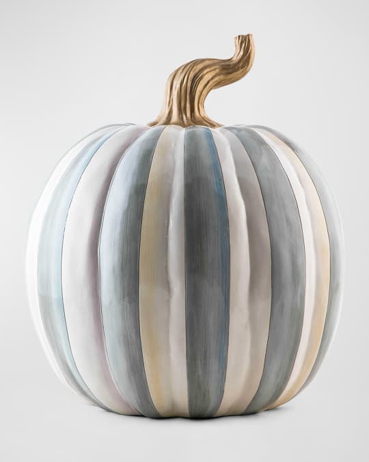 MacKenzie-Childs Sterling Stripe Halloween Pumpkin | Neiman Marcus