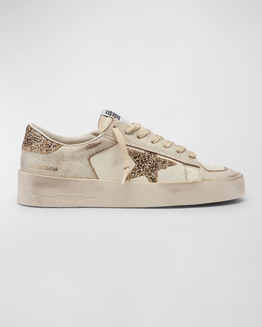Golden Goose Stardan Leather Glitter Low Top Sneakers Neiman Marcus