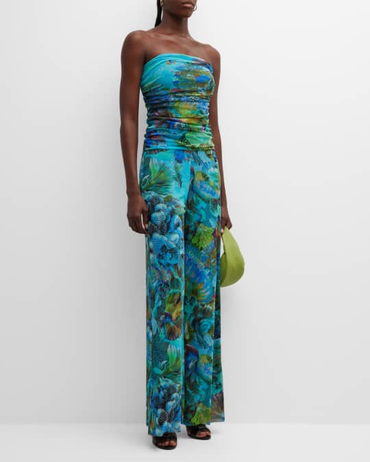 Fuzzi strapless jumpsuit best sale