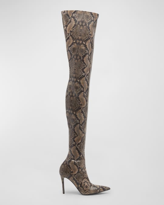 Snake print over the knee boots store
