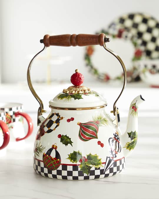 MacKenzie-Childs Deck The Halls Tea Kettle, 2 Qt | Neiman Marcus
