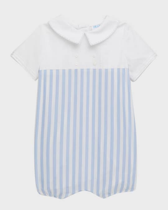 Boy's Sailor Striped Bubble Romper, Size 3M-24M